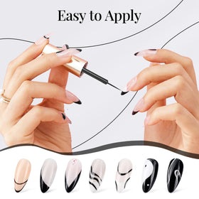beetles Gel Polish Liner Classic Black 7ml close-up of brush
