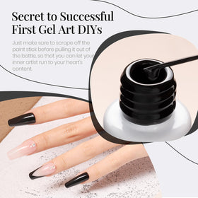 beetles Gel Polish Liner Classic Black 7ml with UV lamp