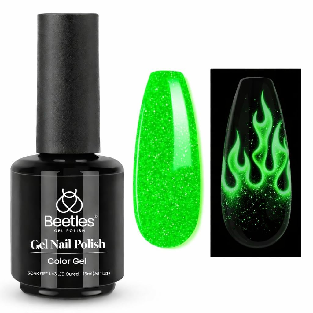 beetles Gel Polish Luminous Green Glow in the Dark packaging