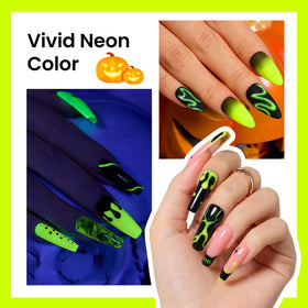 beetles Gel Polish Luminous Yellow Gel Polish applied on nails