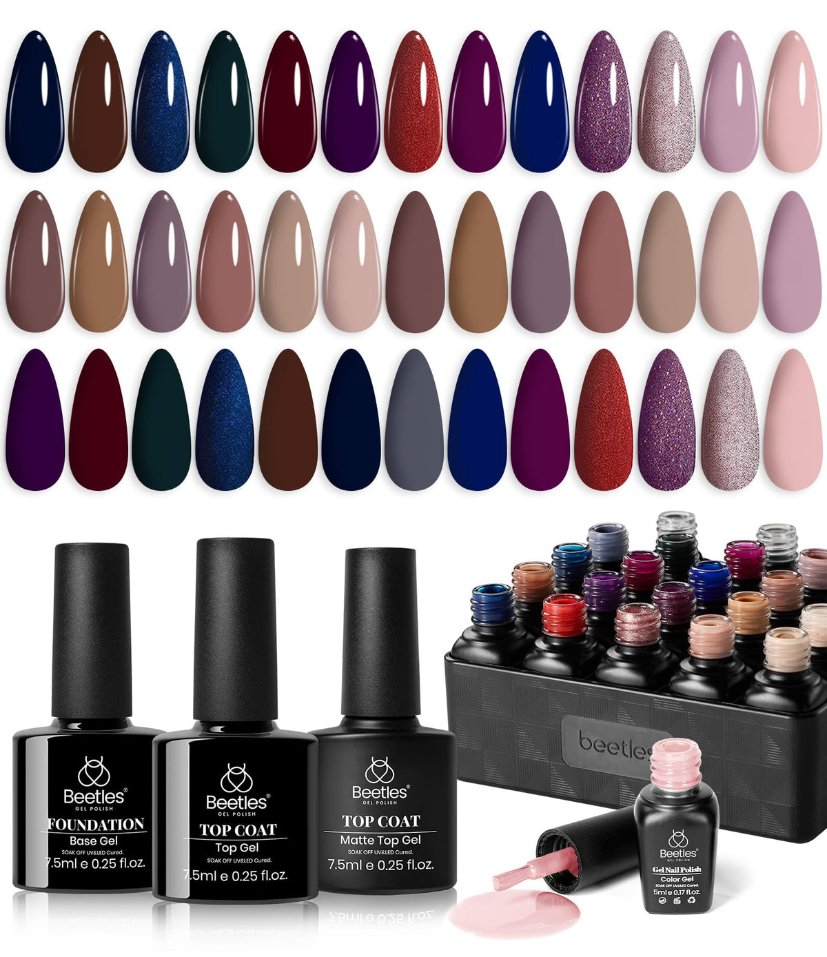 Beetles Gel Polish Manhattan Collection 20 mini gel polishes front view