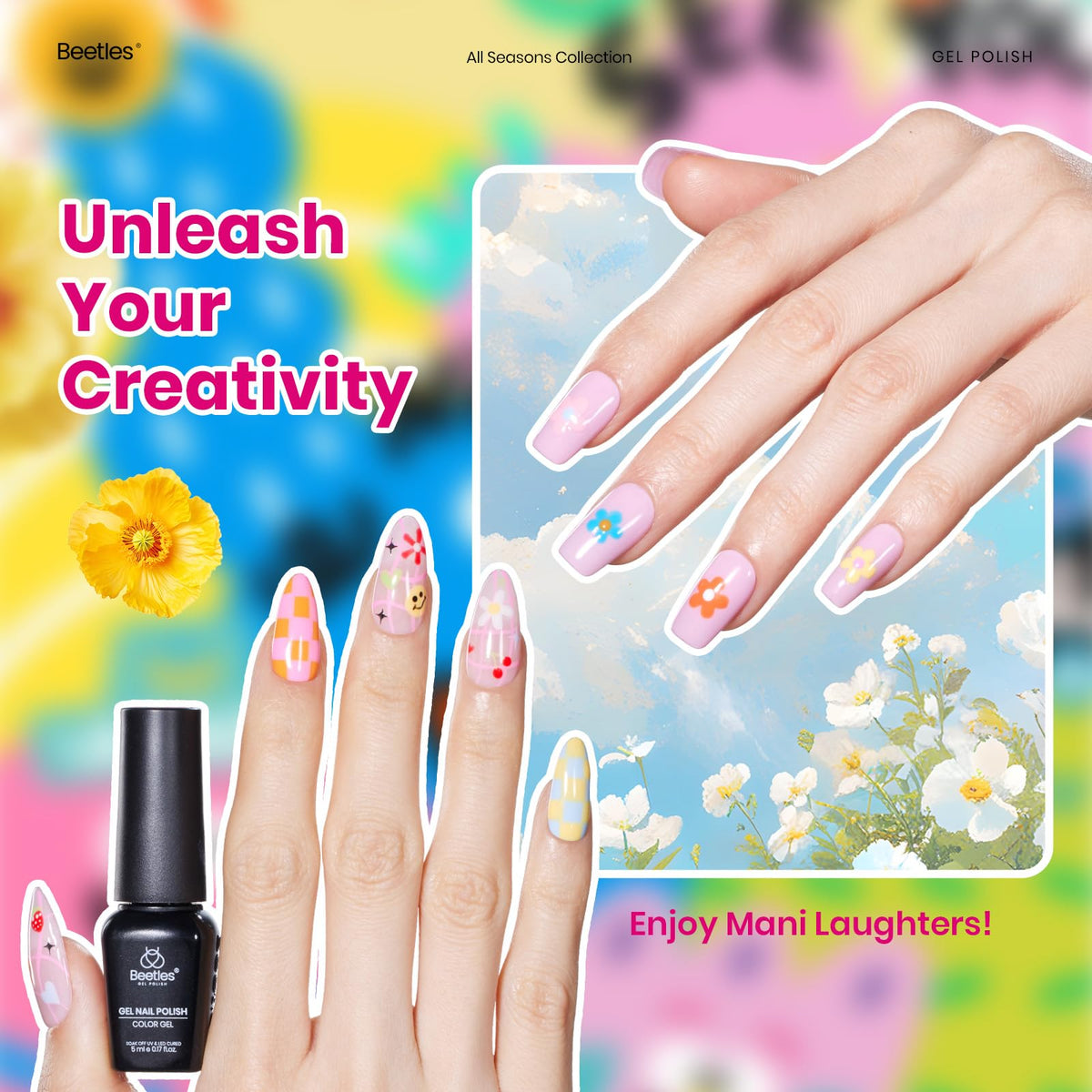 beetles Gel Polish matte top coat and glossy top coat bottles