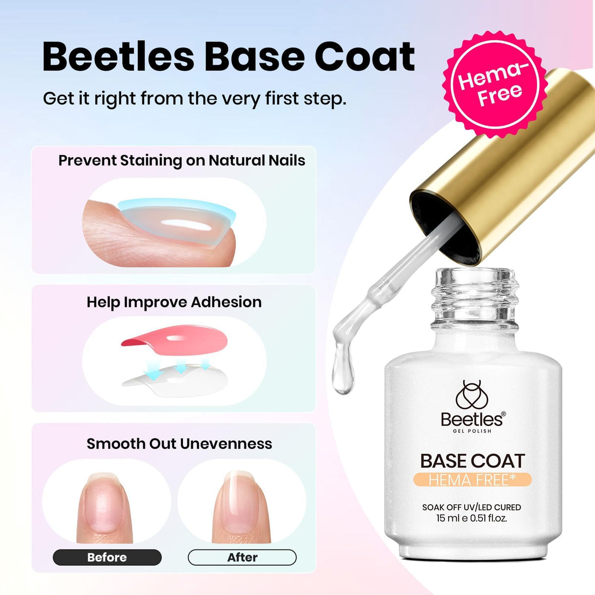 beetles Gel Polish matte top coat front view