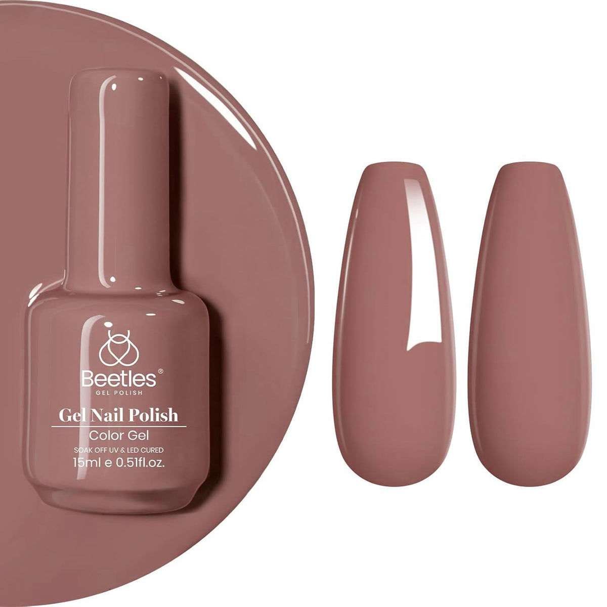 beetles Gel Polish Mauve Gel Nail Polish 15ML Dusty Rose front view