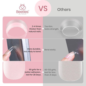beetles Gel Polish Medium Square Nail Tips application process