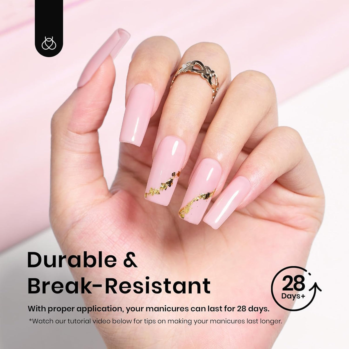 beetles Gel Polish Medium Square Nail Tips close-up