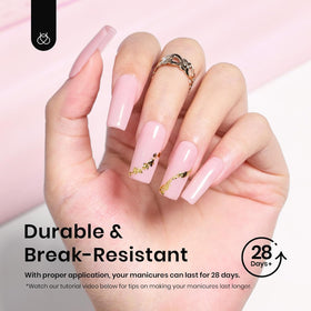 beetles Gel Polish Medium Square Nail Tips close-up