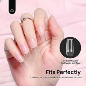 beetles Gel Polish Medium Square Nail Tips in various sizes