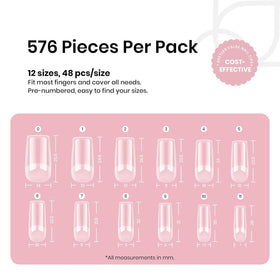 beetles Gel Polish Medium Square Nail Tips packaging