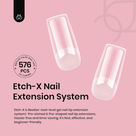 beetles Gel Polish Medium Square Nail Tips with nail art accessories