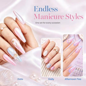 beetles Gel Polish Mermaid Set displayed with nail art tools
