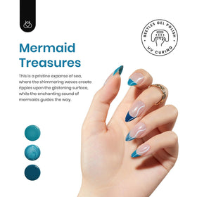 beetles Gel Polish Mermaid Treasures Set close-up of Glitter Blue