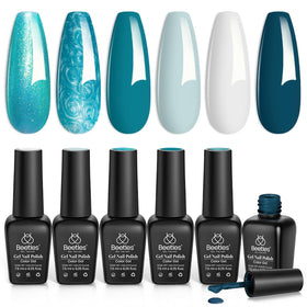 beetles Gel Polish Mermaid Treasures Set front view with six colours