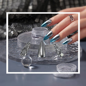 beetles Gel Polish Metallic Chrome Nail Powder on natural nails
