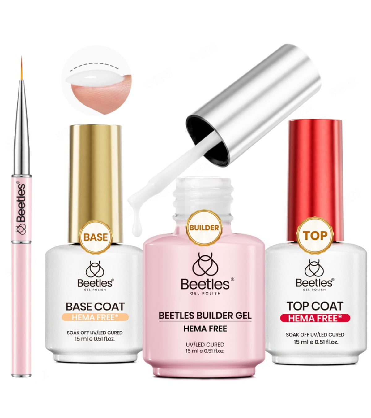 beetles Gel Polish Milky White Builder Gel Nail Kit front view