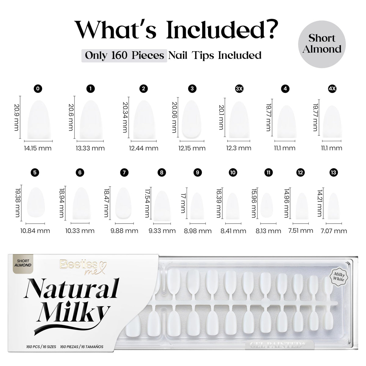 beetles Gel Polish Milky White Press on Nails application process
