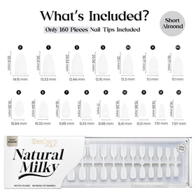 beetles Gel Polish Milky White Press on Nails application process