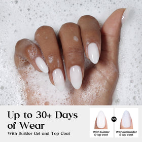 beetles Gel Polish Milky White Press on Nails showing various sizes