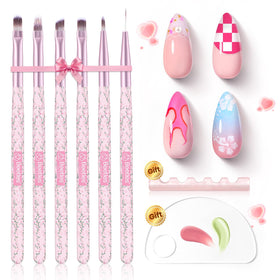 beetles Gel Polish Nail Art Brushes Set with six brushes and holder