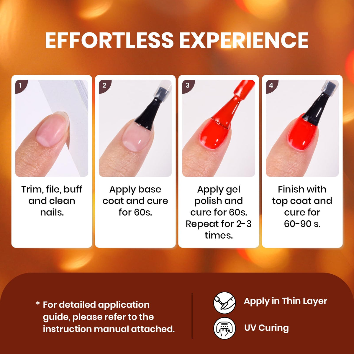 beetles Gel Polish nail art design using warm tones