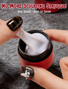 beetles Gel Polish nail art display with spooky designs