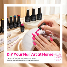 beetles Gel Polish nail art in progress