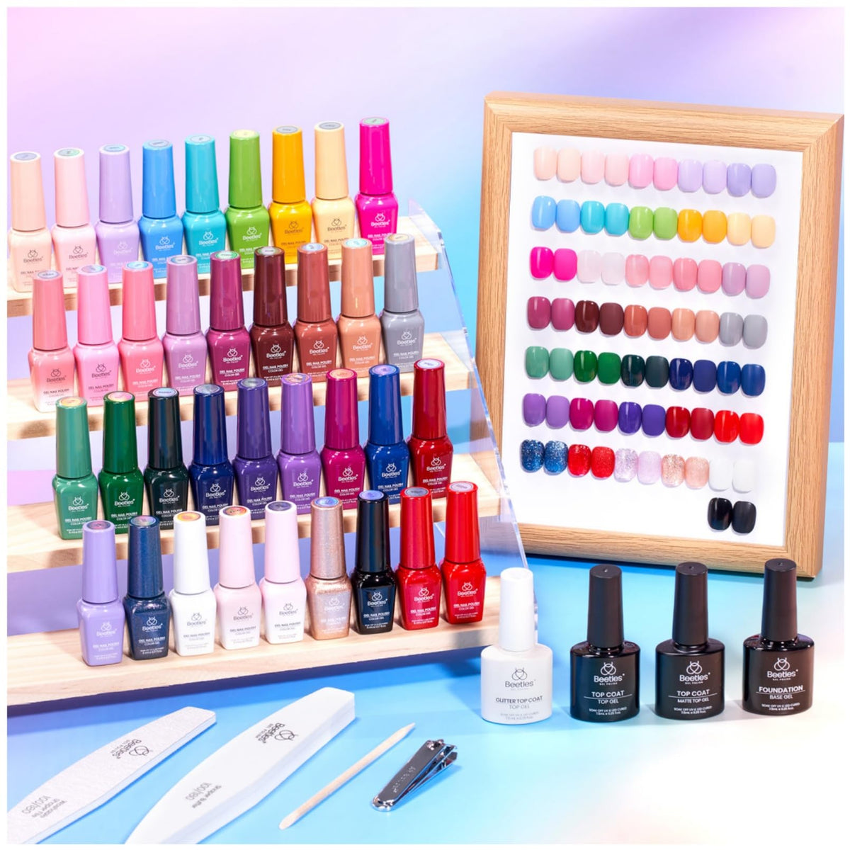 beetles Gel Polish nail art kit with glitter top coat