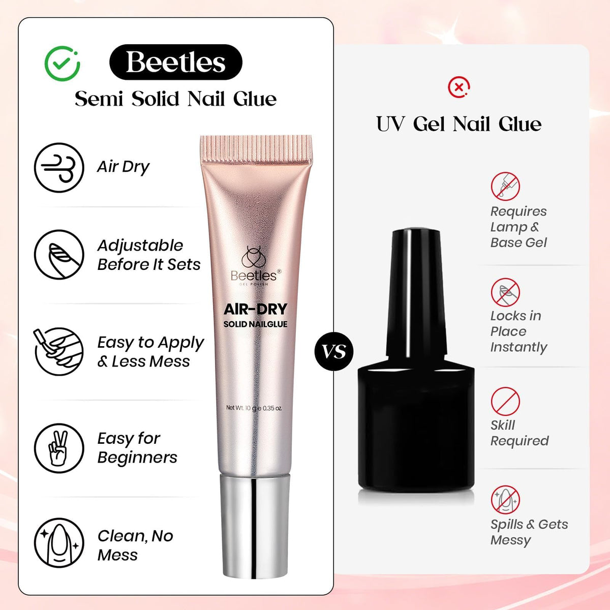 beetles Gel Polish Nail Glue 10g showing semi-solid texture