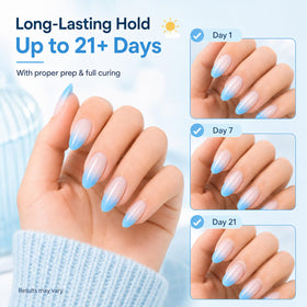 beetles Gel Polish Nail Glue alongside press-on nails