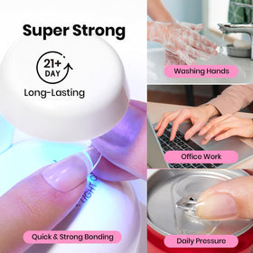 beetles Gel Polish nail glue application on press-on nails