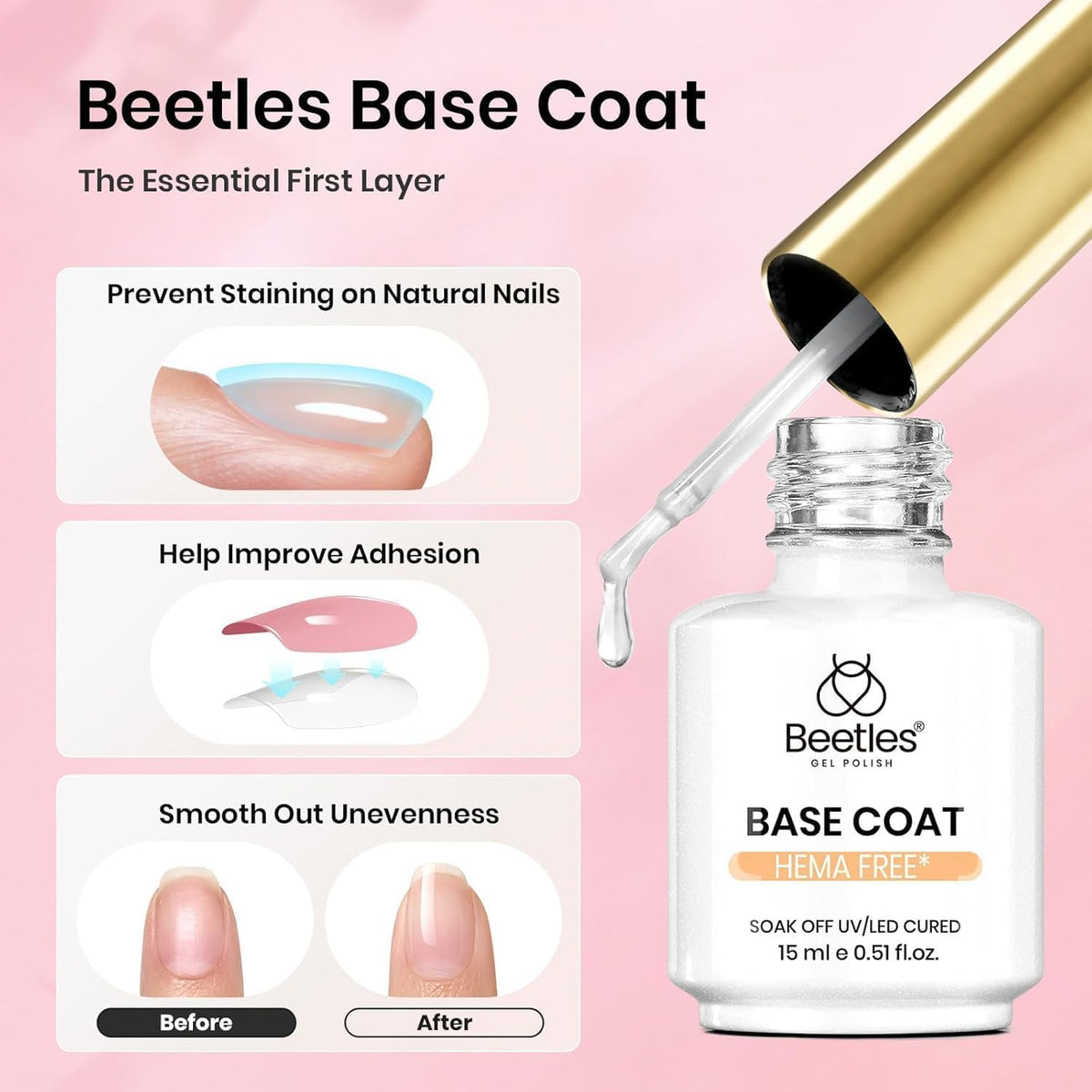 beetles Gel Polish nail glue bottle front view