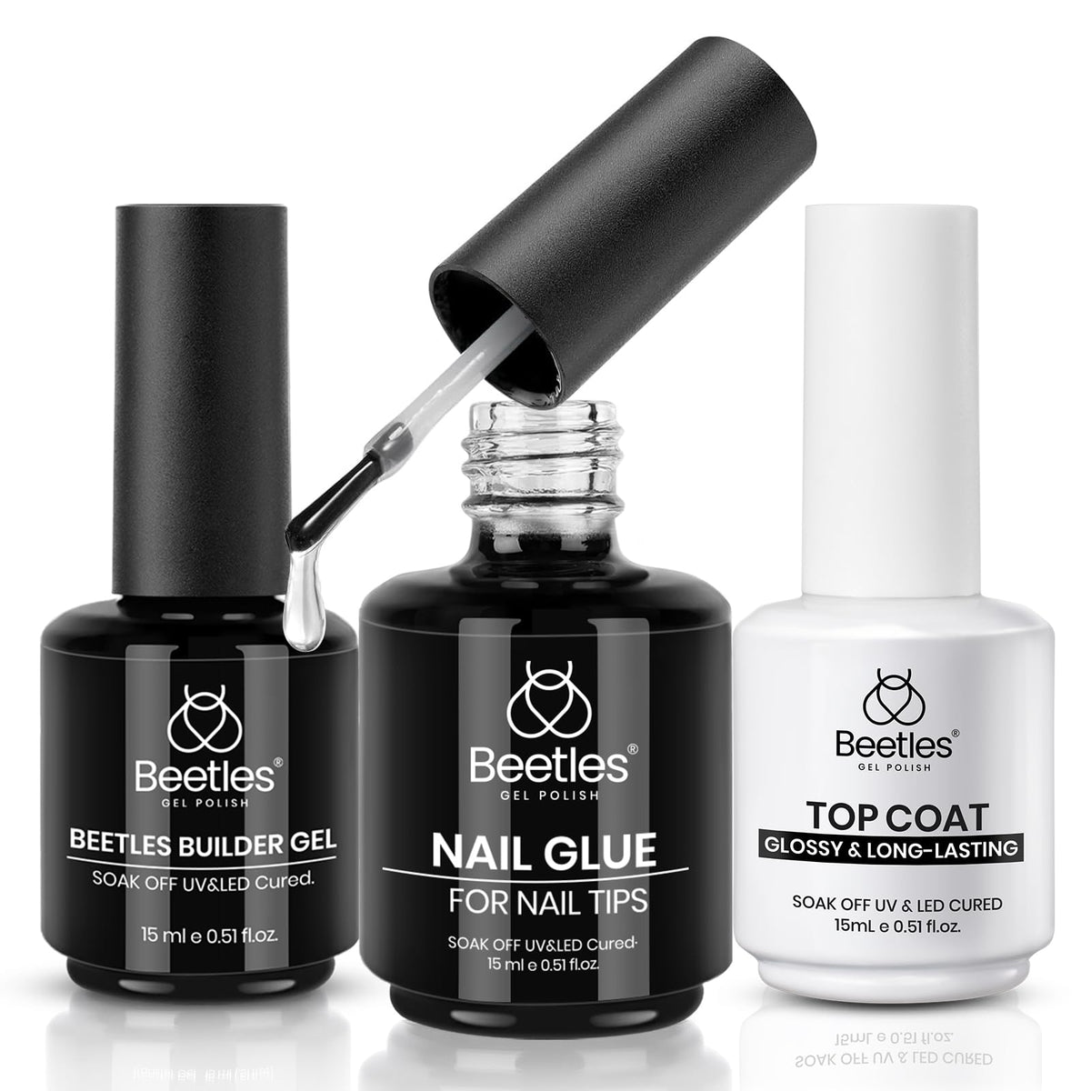 beetles Gel Polish Nail Glue Builder Gel 15ml bottle front view