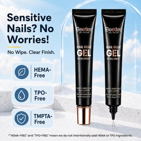 beetles Gel Polish Nail Glue packaging with 2 tubes
