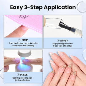 beetles Gel Polish Nail Glue with false nails setup