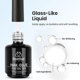 beetles Gel Polish Nail Glue with rhinestones