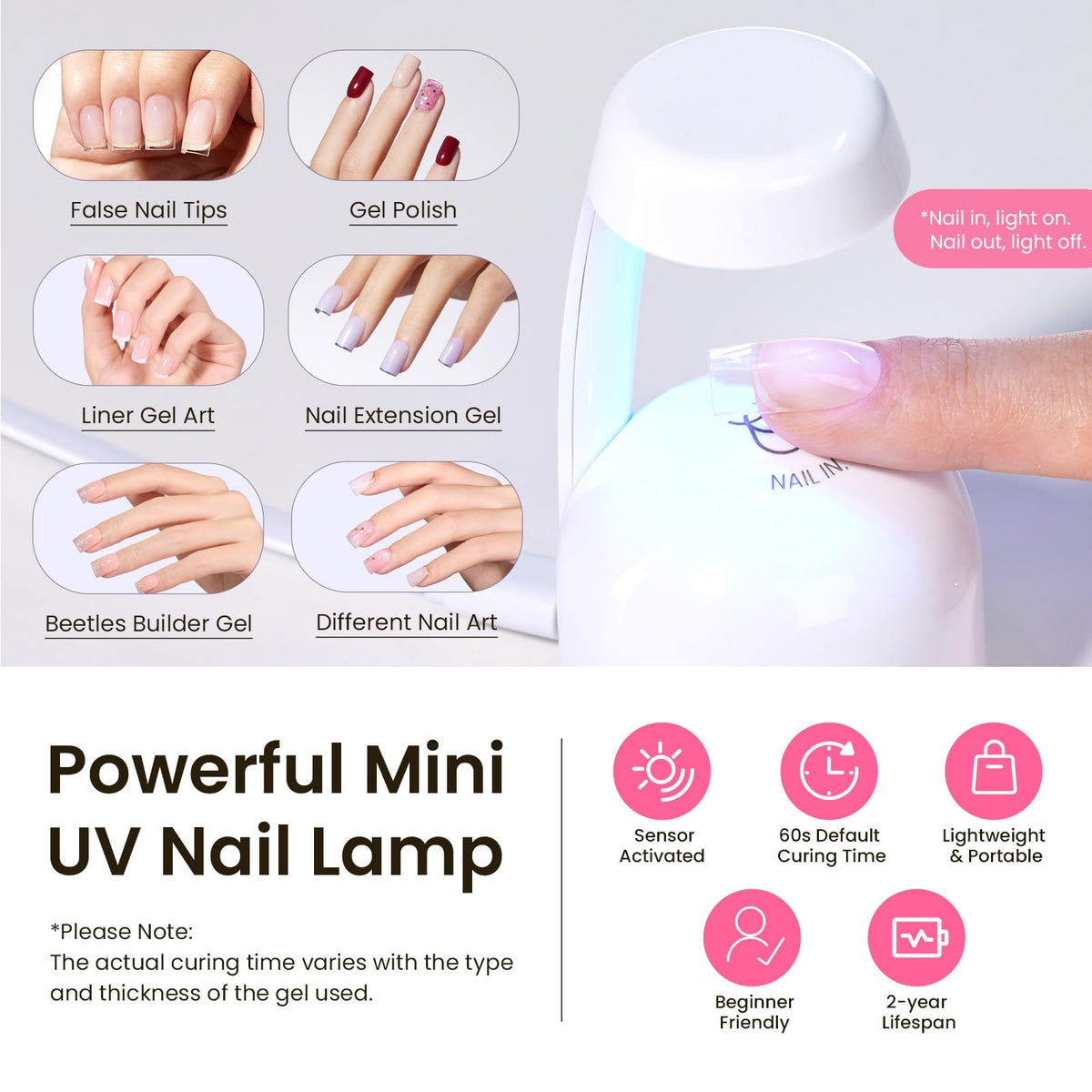 beetles Gel Polish Nail Tips in various sizes laid out