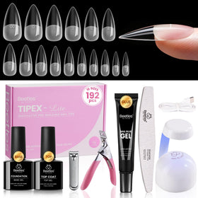 beetles Gel Polish Nail Tips Kit 192pcs medium stiletto front view