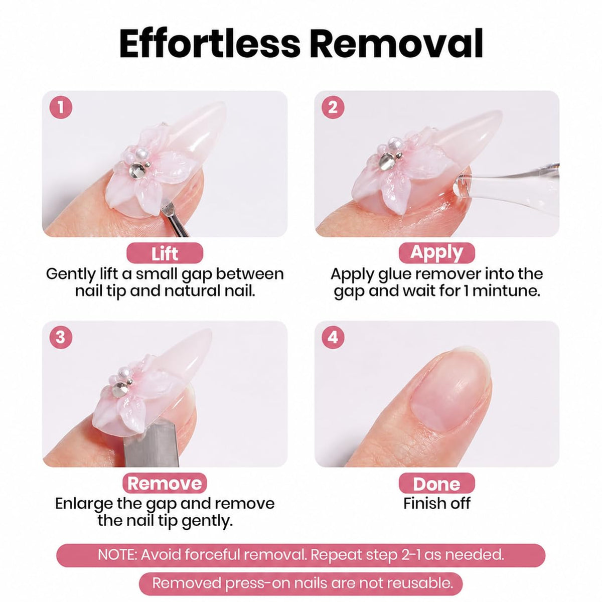 beetles Gel Polish Nail Tips Kit application process