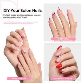 beetles Gel Polish Nail Tips Kit contents including nail tips and glue