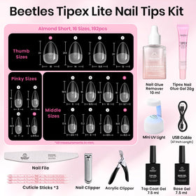beetles Gel Polish Nail Tips Kit features close-up of nail tips
