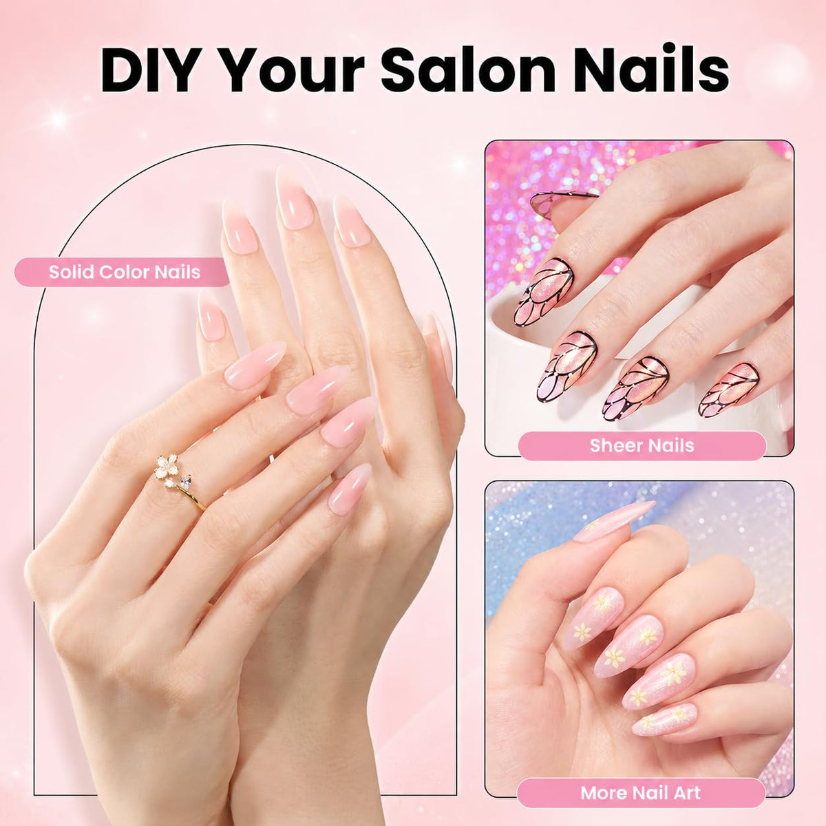 beetles Gel Polish Nail Tips Kit included mini curing lamp