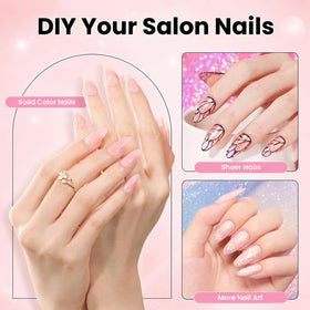 beetles Gel Polish Nail Tips Kit included mini curing lamp