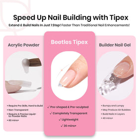 beetles Gel Polish Nail Tips Kit short almond nail tips in various sizes