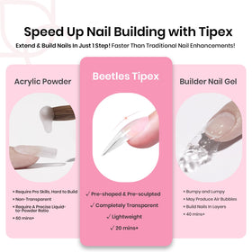 beetles Gel Polish Nail Tips Kit solid gel glue close-up