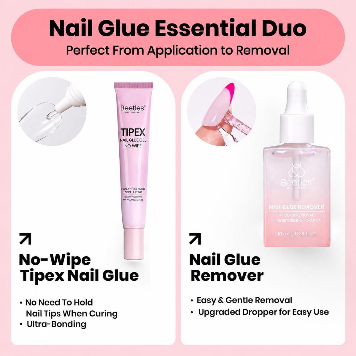 beetles Gel Polish Nail Tips Kit with nail tip remover and accessories