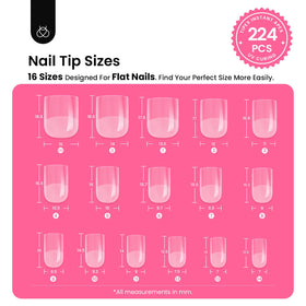 beetles Gel Polish Nail Tips Kit XS Square size comparison