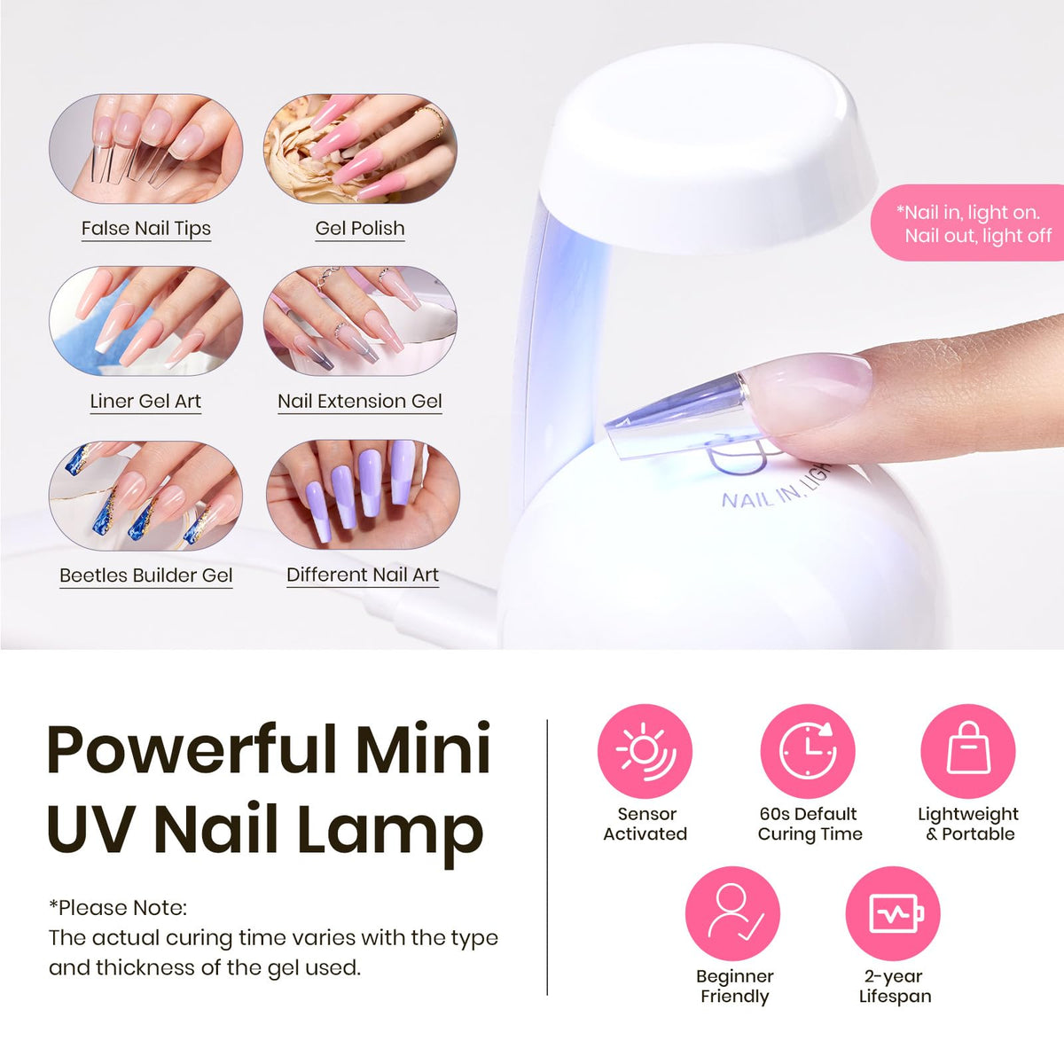 beetles Gel Polish nail tips on display