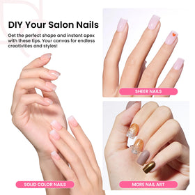 beetles Gel Polish Nail Tips showing mini UV lamp and gel glue