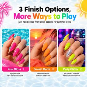 beetles Gel Polish neon colours applied on nails