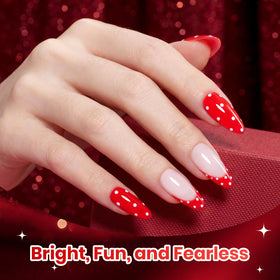 beetles Gel Polish neon flame red shade swatch